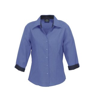 Ladies Contrast Oasis 3/4 Sleeve Shirt